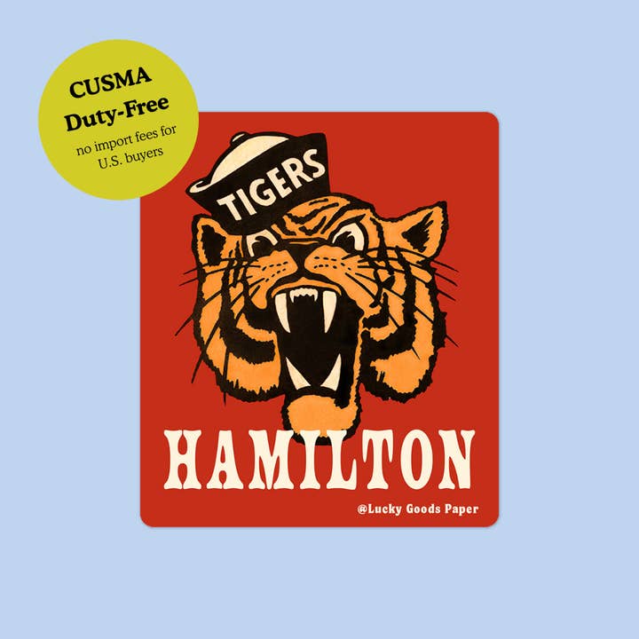 Pegatina de vinilo mate Hamilton Tiger para venta al por mayor de Lucky Goods Paper