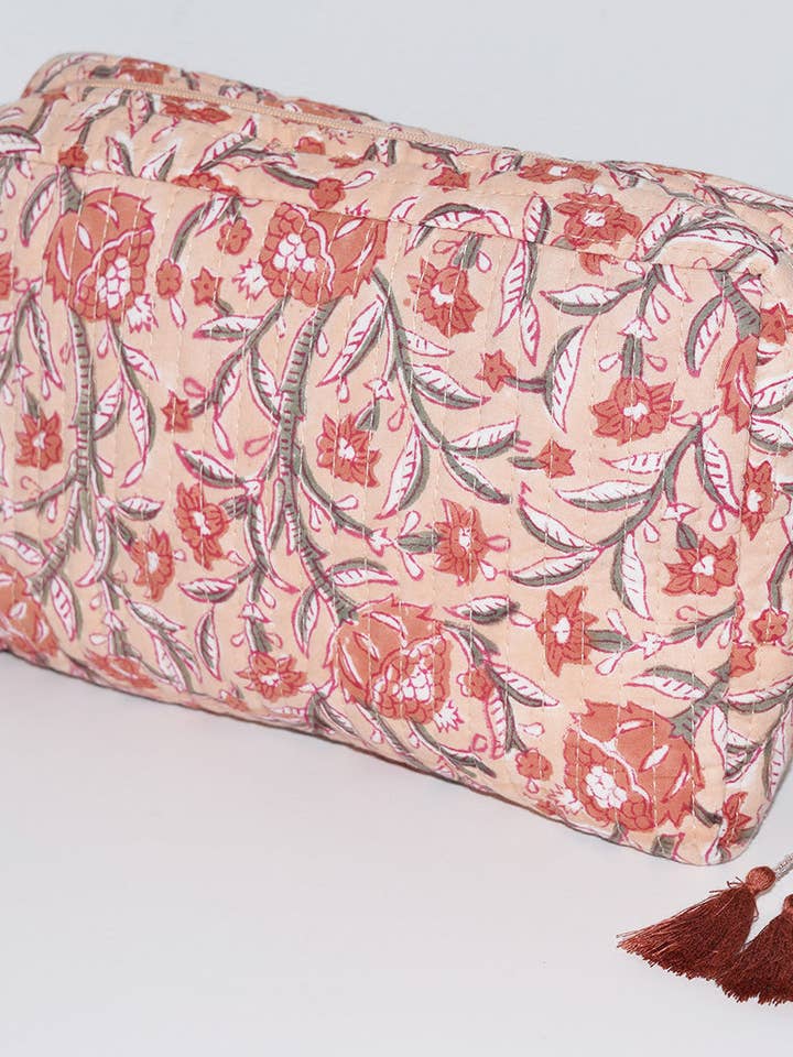 Crescent Waterproof Cosmetic Bag | Apricot for wholesale by Amisha