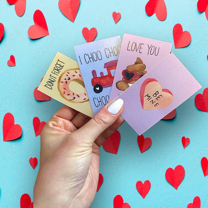 Mini-cartes de la Saint-Valentin pour la vente par Wild Juniper Art Studio