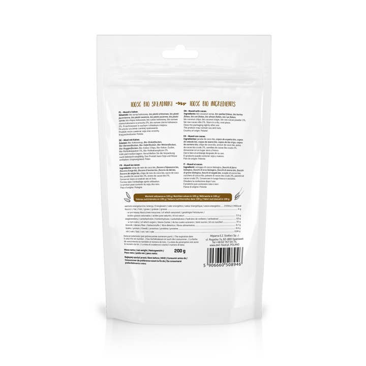 Diet Food - Wholesale Granola - Bio Muesli with Cocoa 200 g1