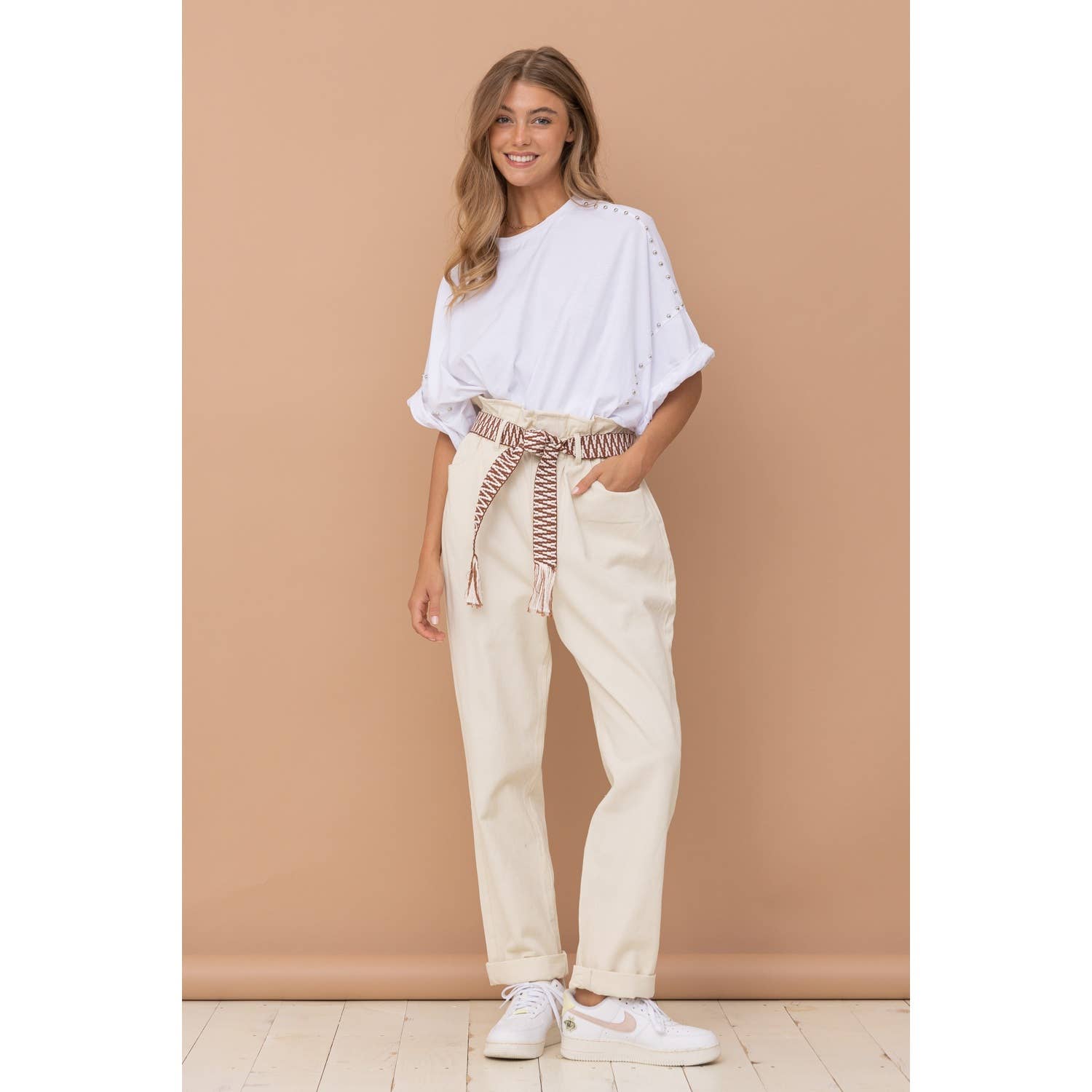 Apolline - Wholesale Tunic - Women's - STUDDED OVER SIZED HIGH LOW T SHIRT4