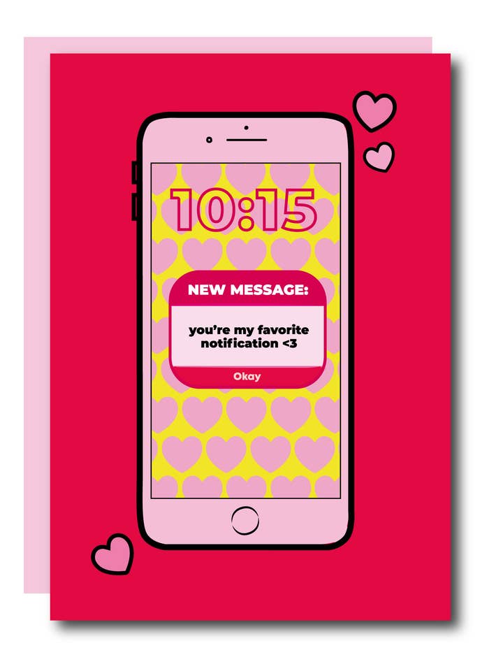 Tarjeta de felicitación de San Valentín con notificación favorita para venta al por mayor de Studio Soph (We Pay Your Import Fees - We Ship DDP)