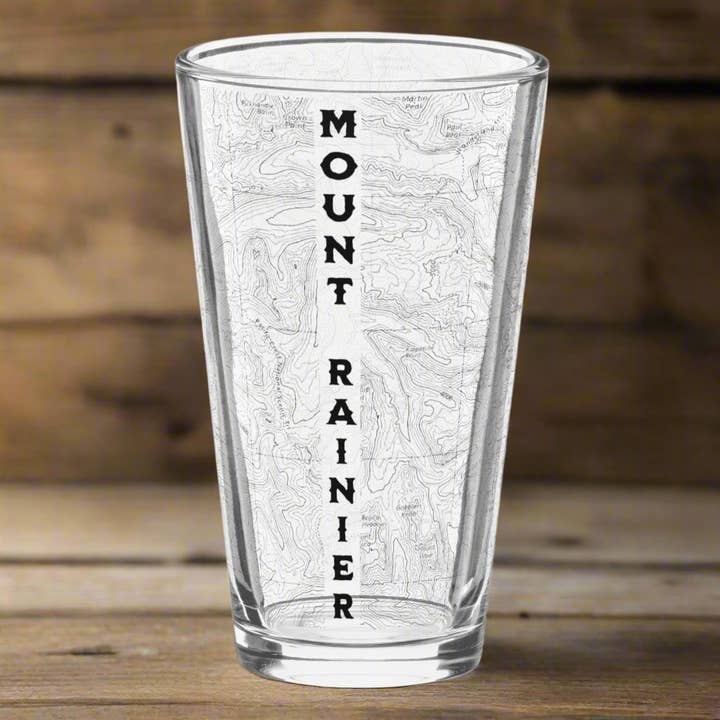 Mount Rainier Topografisk Ølglas for engroshandel hos Park Service Apparel