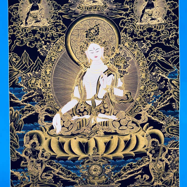 Witte Tara Thangka voor wholesale door Art Of Tibet