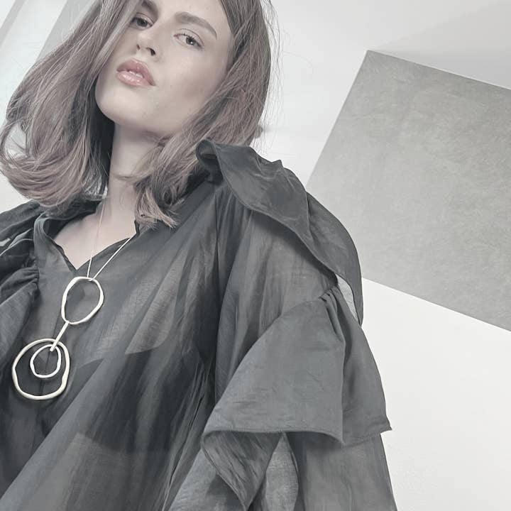 Dansk Copenhagen – wholesale Pendant/charm necklace – Elysian IN:STORE 2-Tone adjustable Mega Statement Necklace Silver Plating6