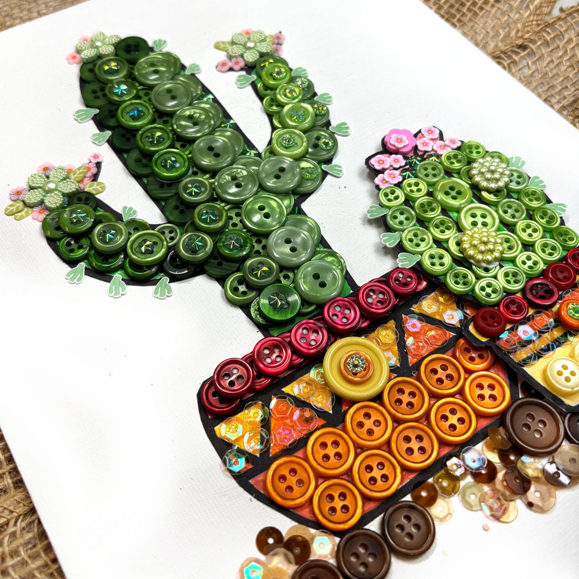 Buttons Galore & More - Wholesale DIY Craft Kit - Cactus Canvas DIY Craft Kit4
