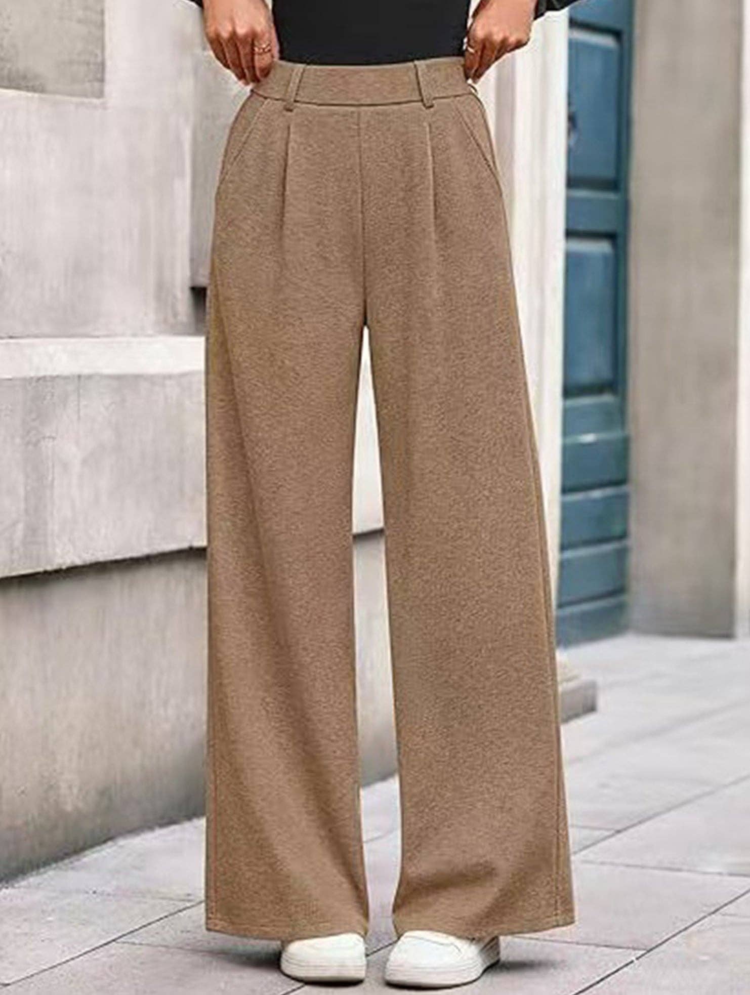 Lovenne - Wholesale Pants - Women's - Versatile solid color straight wide-leg pants21