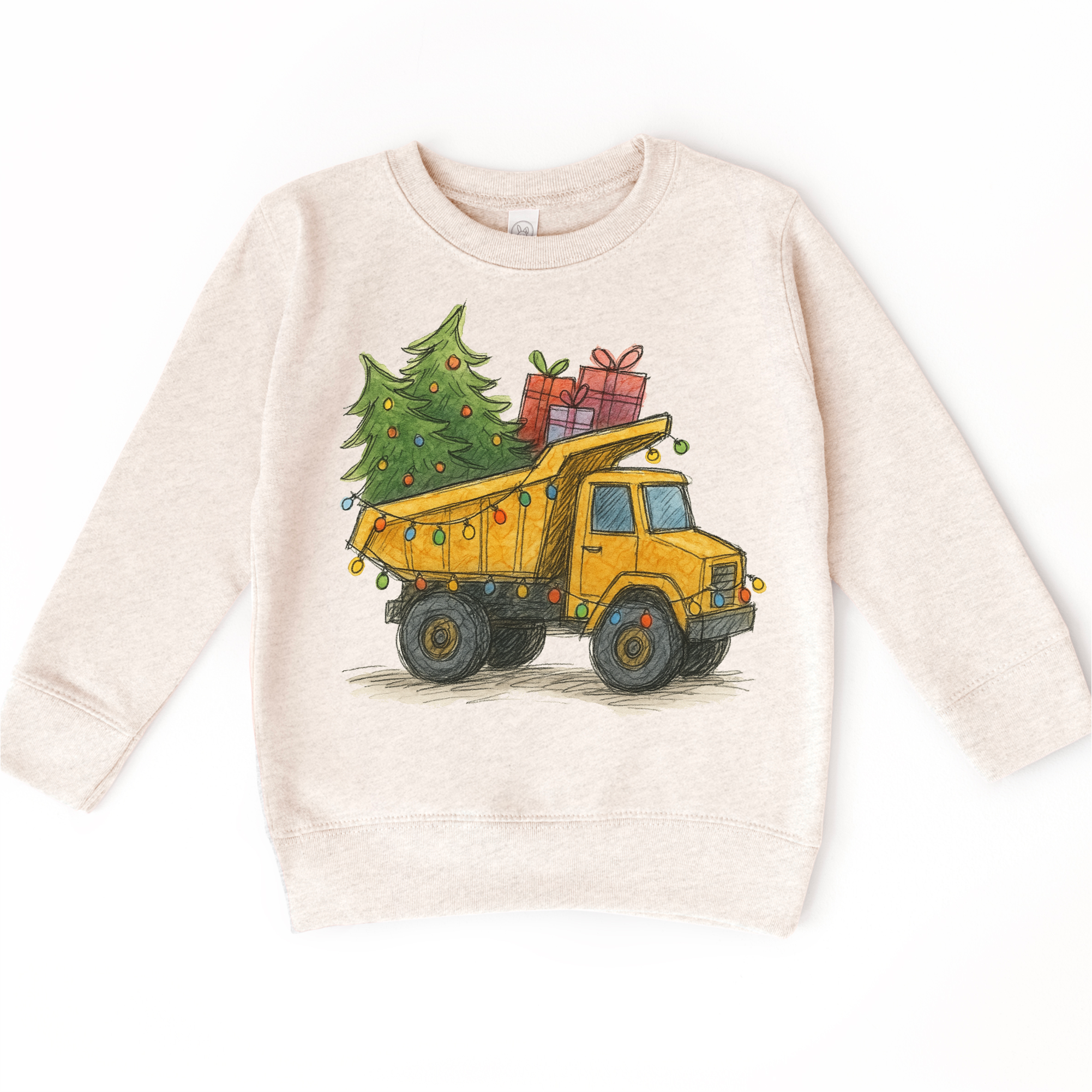 Madi Moosh - Vente Sweat-shirt – enfant - Sweatshirt de Noël de chantier de camion-benne - Pull de Noël pour enfants2