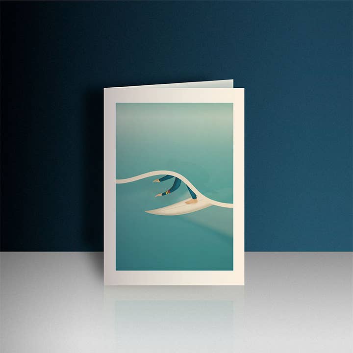 Tube Ride Greeting Card for wholesale by The Single Fin Collective