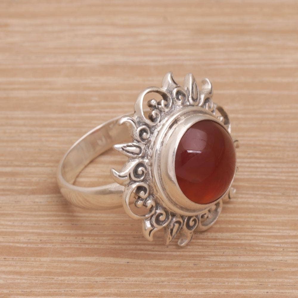 NOVICA - Wholesale Cocktail/Statement Ring - NOVICA Light Of The Universe Carnelian cocktail ring1