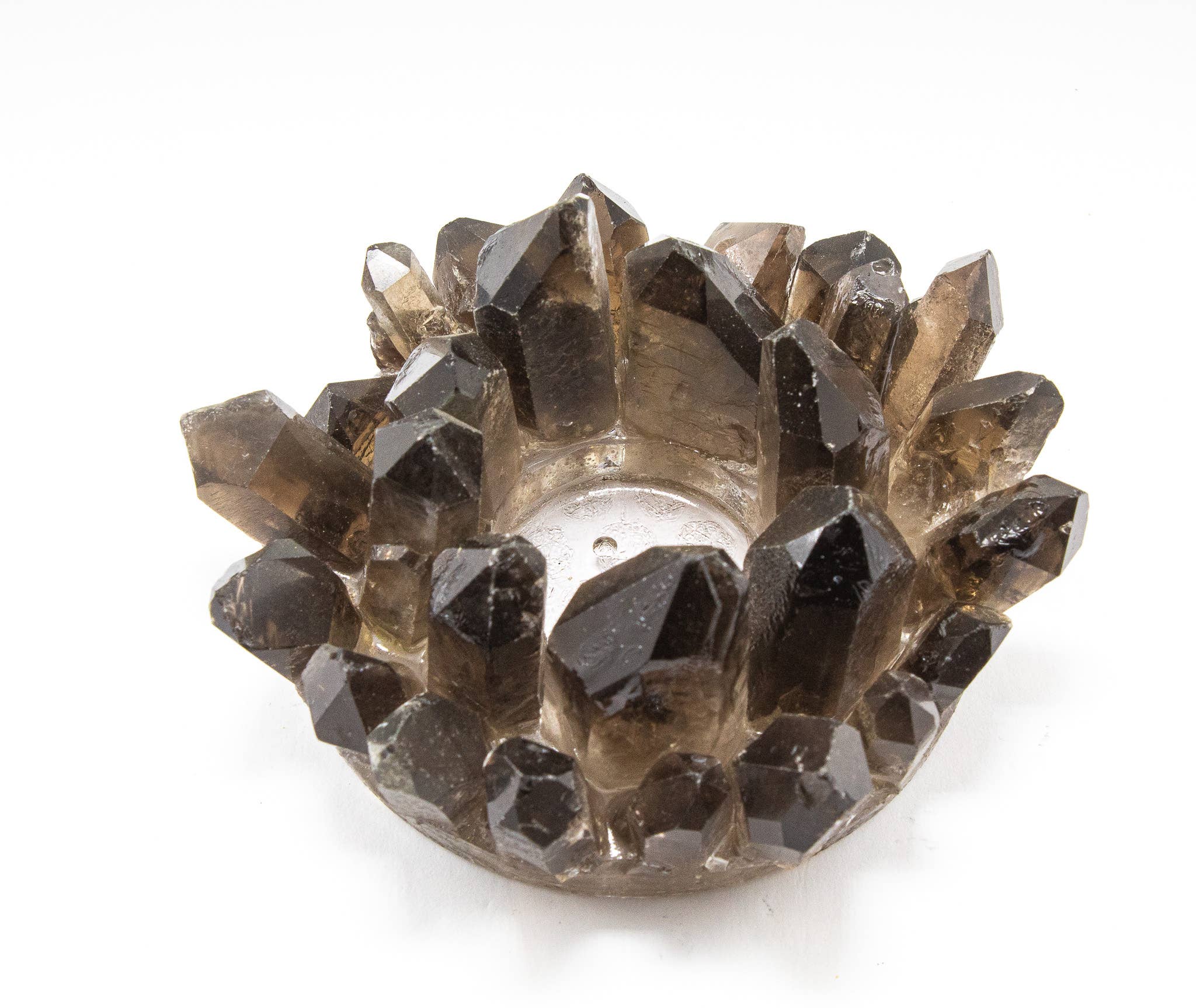 Quasar Gems USA - Wholesale Candle Holder - Smoky Quartz Quartz Candle Holder 1