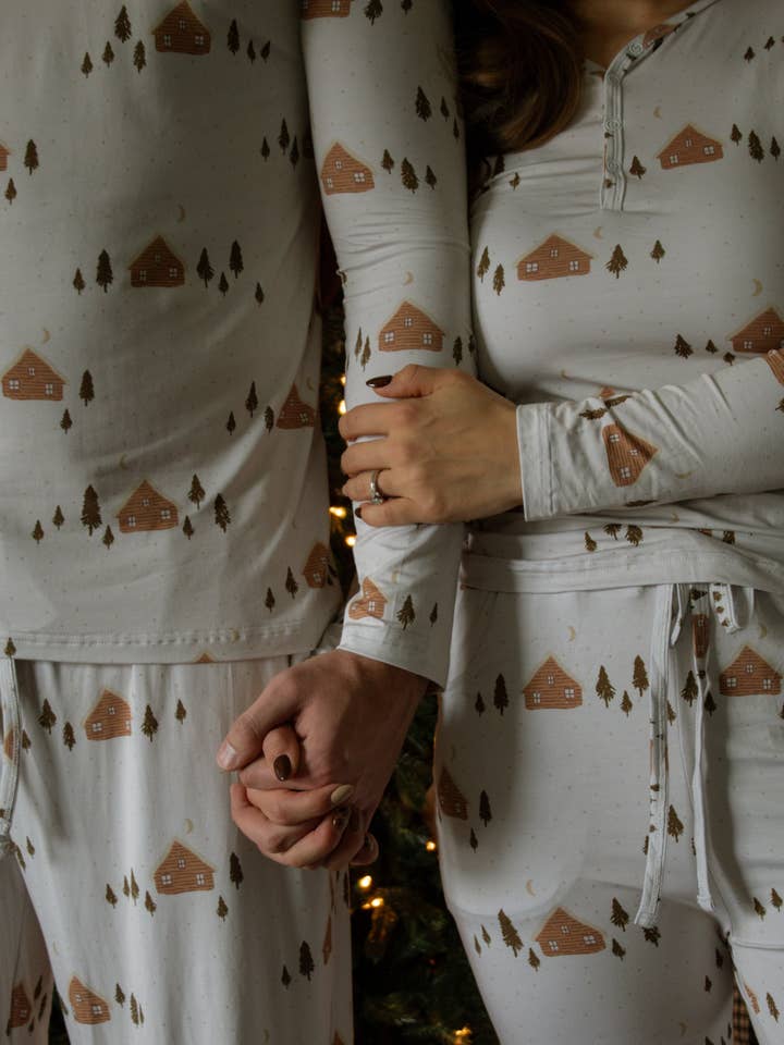 Bayvie - Wholesale Sleepwear set – men's - Men’s Winter Cabin Christmas Bamboo Set4