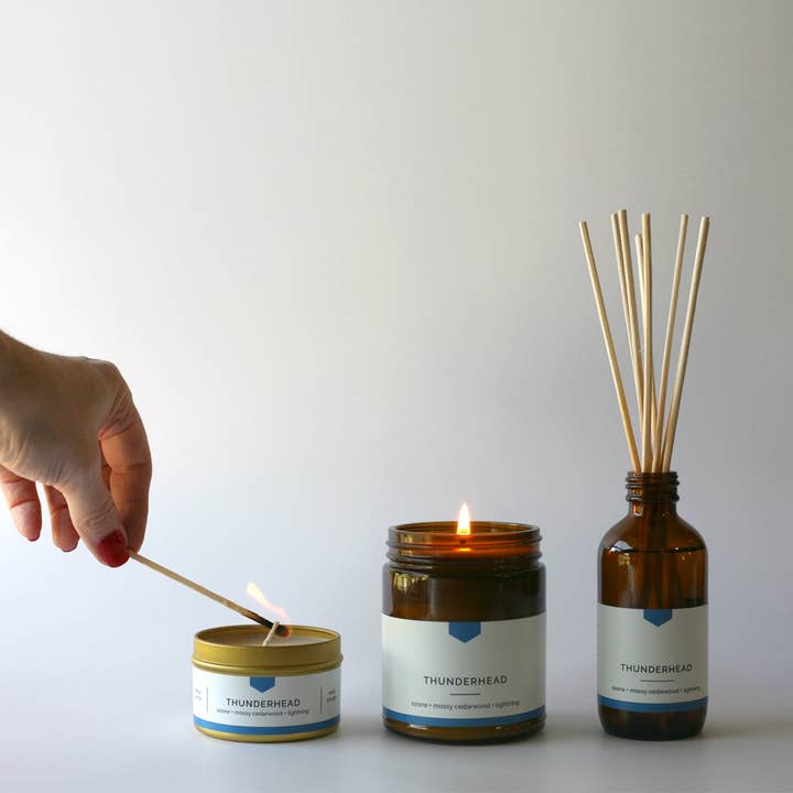 Vacant Wheel - Wholesale Reed diffuser - THUNDERHEAD Reed Diffuser – Ozone + Mossy Cedarwood, Hand-Poured (4 oz)1