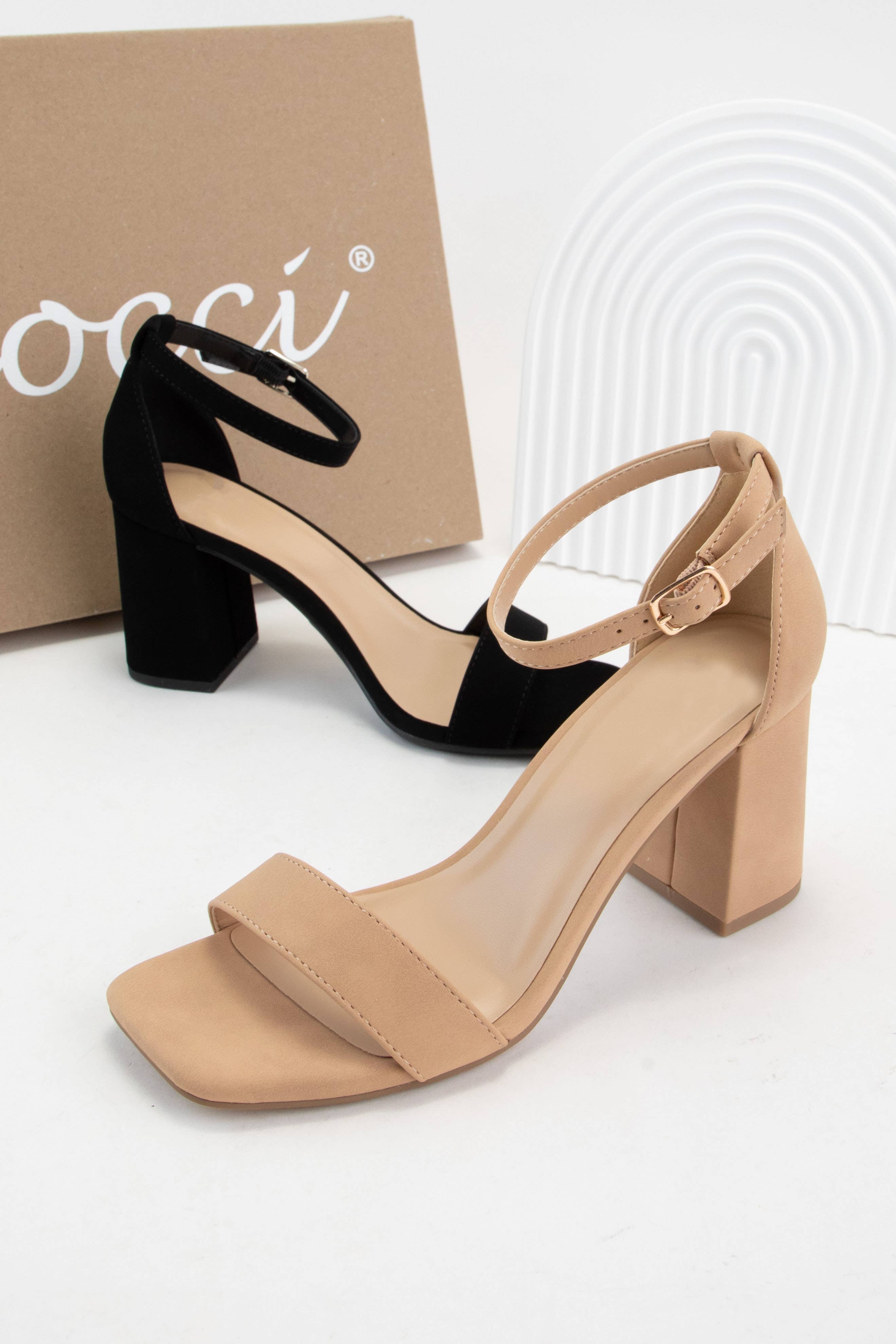 CCOCCI – wholesale High heels – Women’s – LARCH OPEN TOE ANKLE WRAP BLOCK PUMPS11