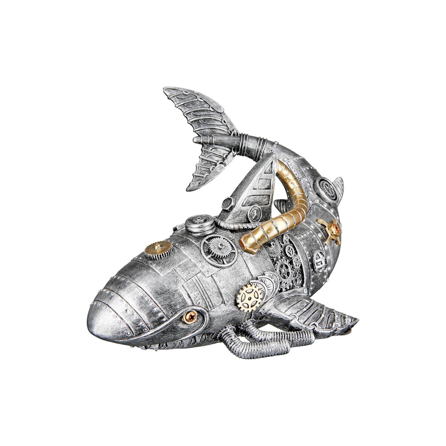 Gilde Handwerk Macrander GmbH & Co. KG - Wholesale Decorative Figurine - Steampunk Shark Figure H.16.5 cm0