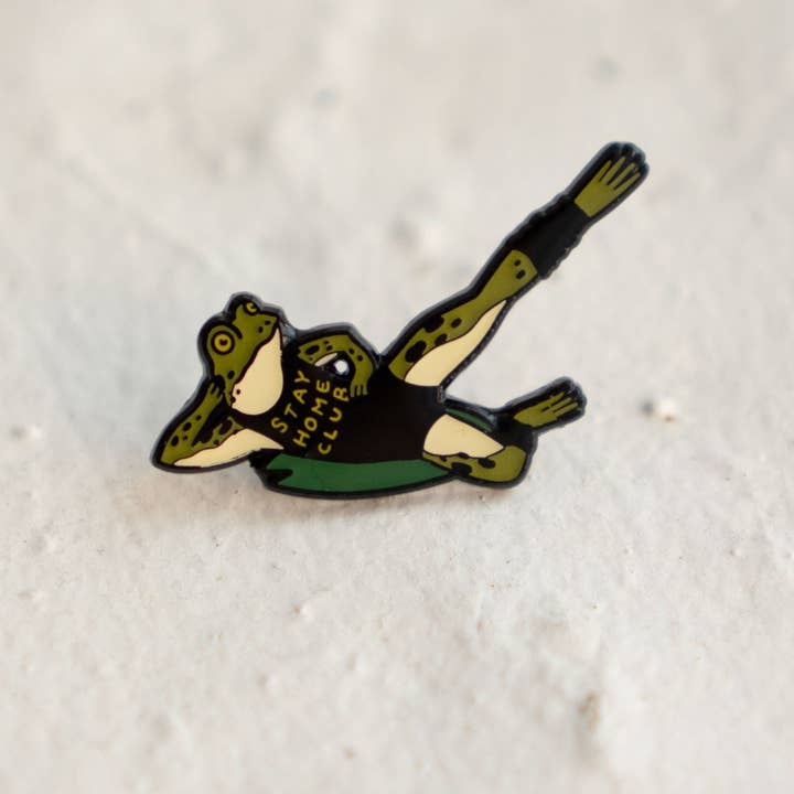 Stay Home Club - Wholesale Lapel Pin/Button - Froggy Workout Pin0