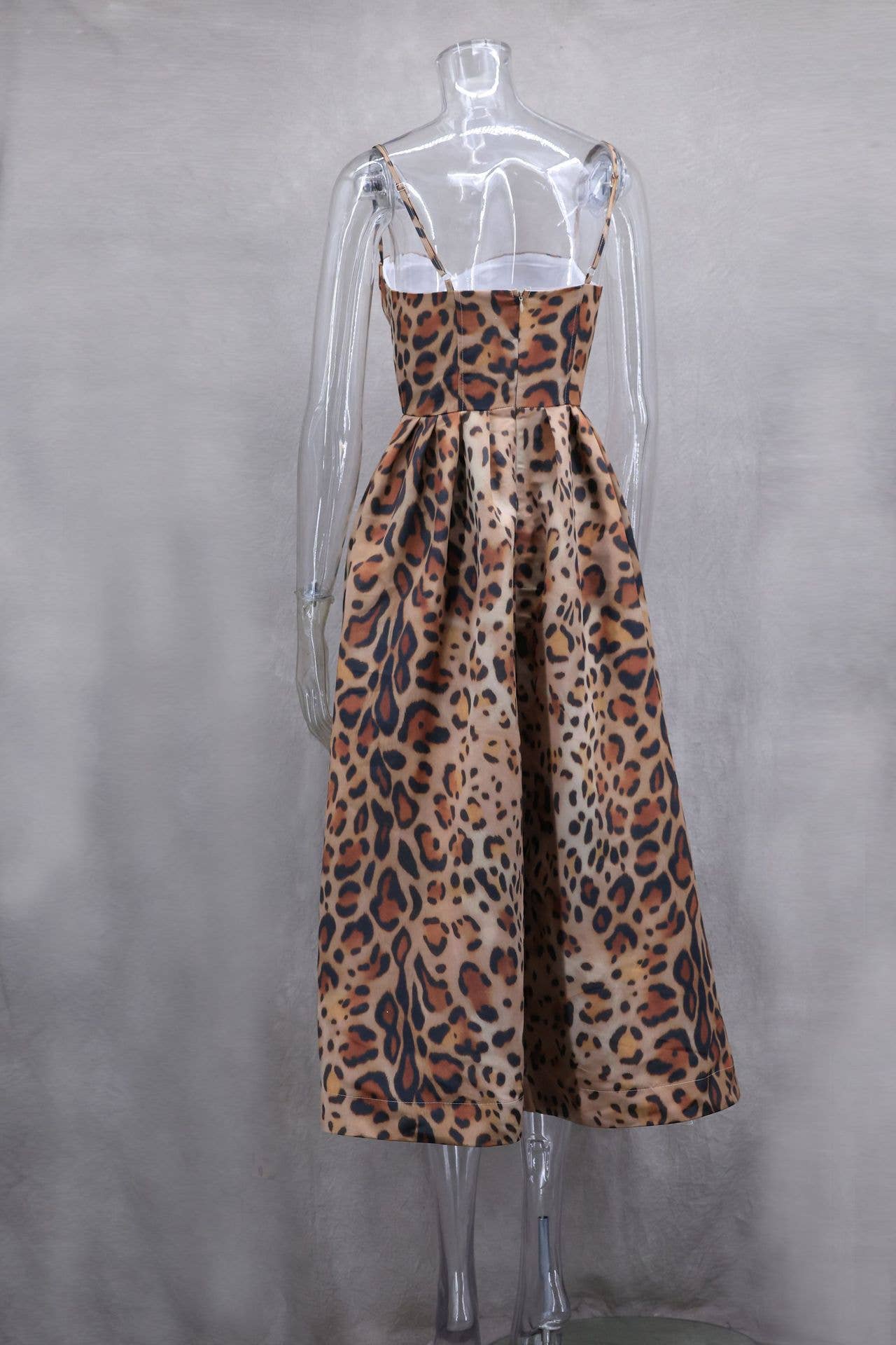 Leo Leopard Corset Cocktail Midi Dress for wholesale on Faire7