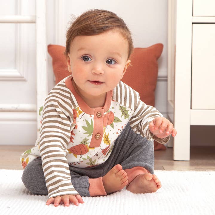 Tesa Babe - Wholesale Top & Pant Set - Baby - Toddler Boy's Fall Harvest Bamboo Set