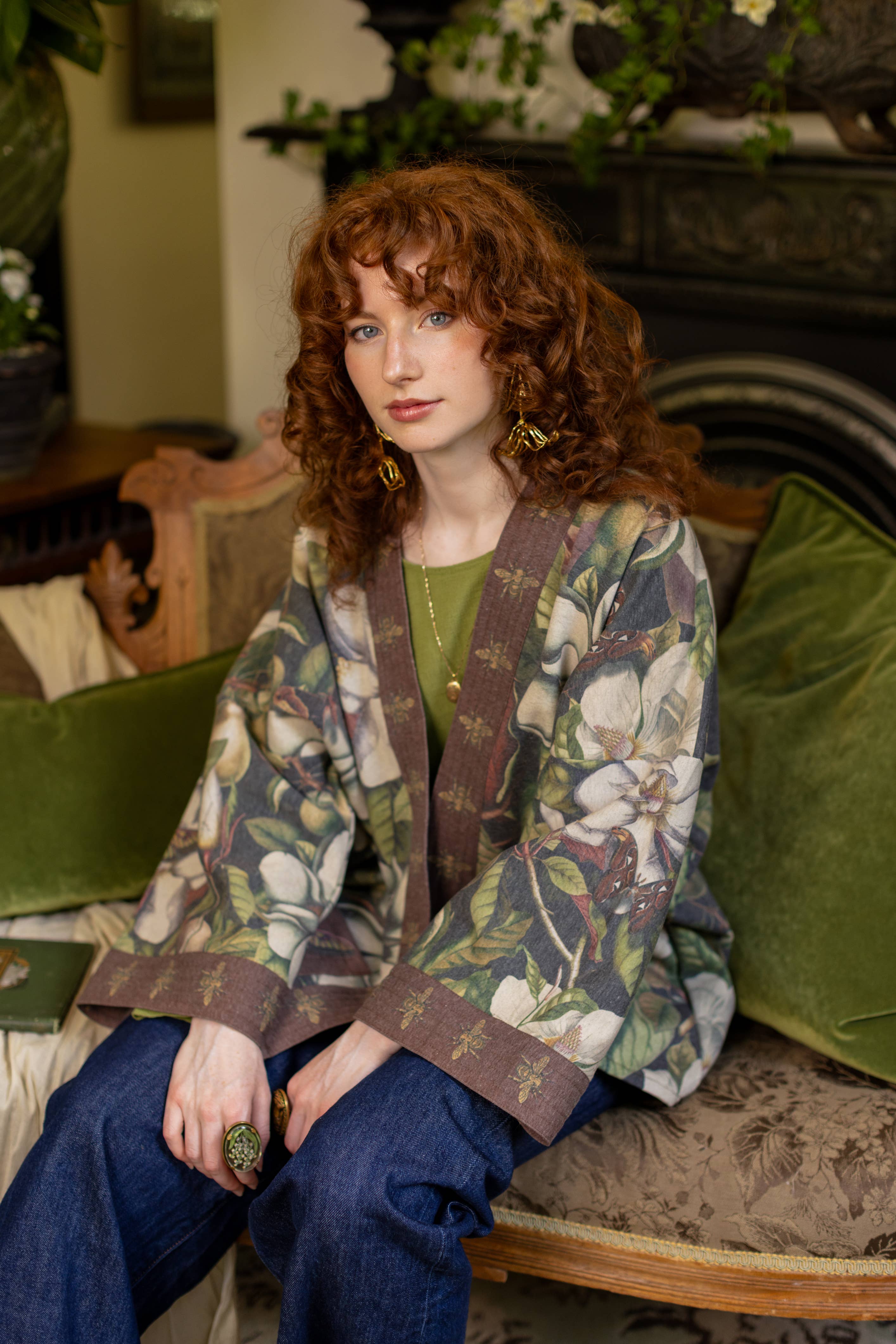 Market of Stars (USA) - Wholesale Jacket - Women's - Fleur De Lune Fleece Cottage Cardigan Jacket w/ Floral Print12