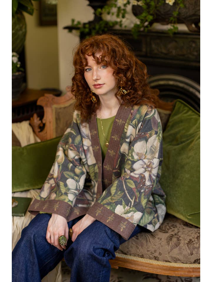 Market of Stars (USA) - Wholesale Jacket - Women's - Fleur De Lune Fleece Cottage Cardigan Jacket w/ Floral Print12