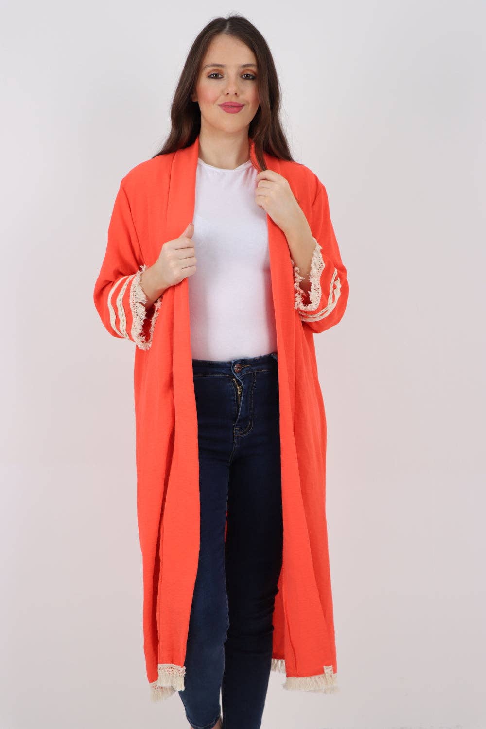 Miss Bold - Vente Cardigan – femme - Cardigan long à manches longues avec franges, ouverture devant, Made in Italy25