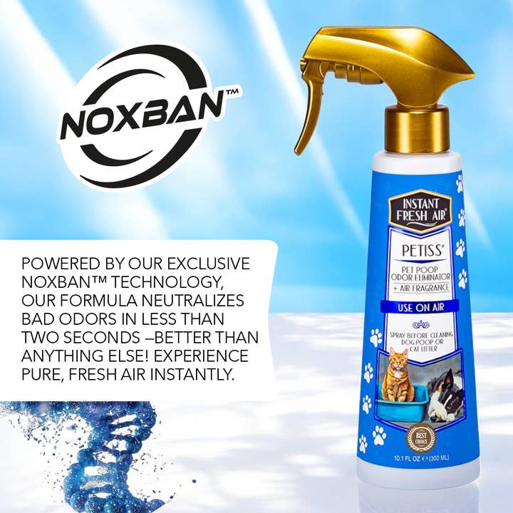 Instant Fresh Air - Wholesale Pet Deodorizing Spray - Petiss 10.1 Oz., Pet Poop Odor Eliminator + Air Fragrance.3