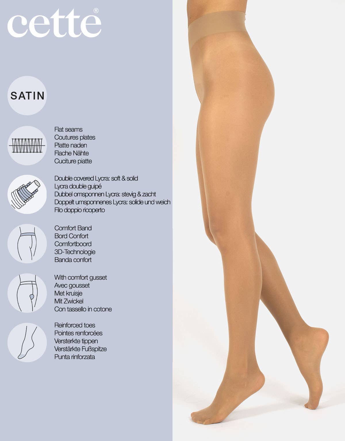 Cette - Vente Collants – femme - Collant semi-opaque, finition satinée, tailles 40DEN jusqu'au 4XL11