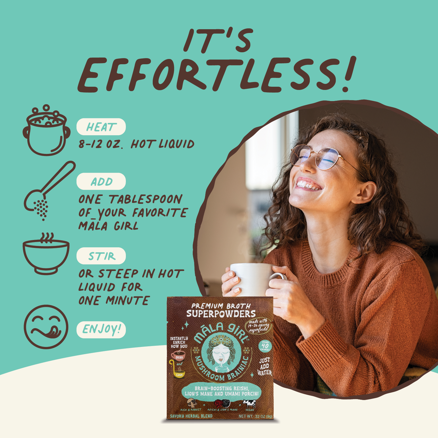 māla girl - Wholesale Soup - Superfood Instant Broth Powder w/ Reishi and Lions Mane5