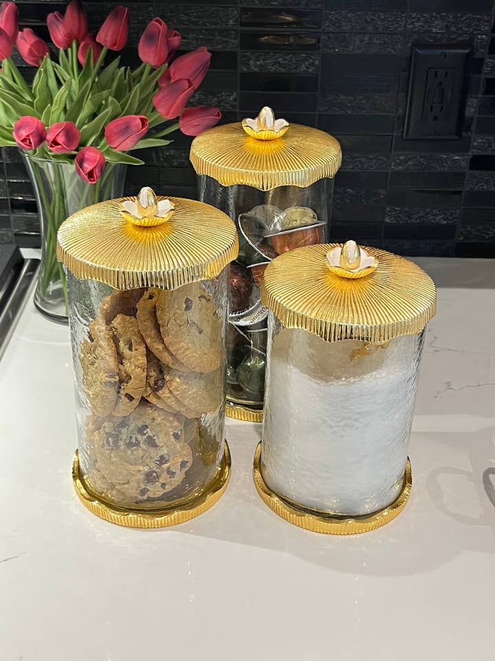 Golden Glass Canister Bundle for wholesale by Bayswater Designs