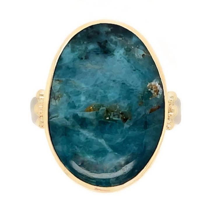 Gem Silica Sjögräsring i 14k gult guld och sterlingsilver för wholesale av Emily Amey Jewelry