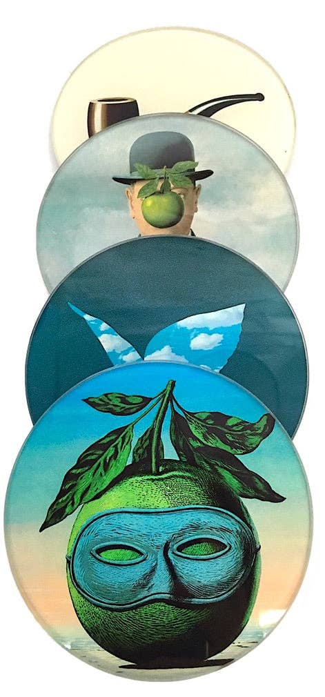 Museum Wholesale Inc - Wholesale Coasters - Magritte Surrealism Paintings Bar Drink Glass Coasters Set of 41