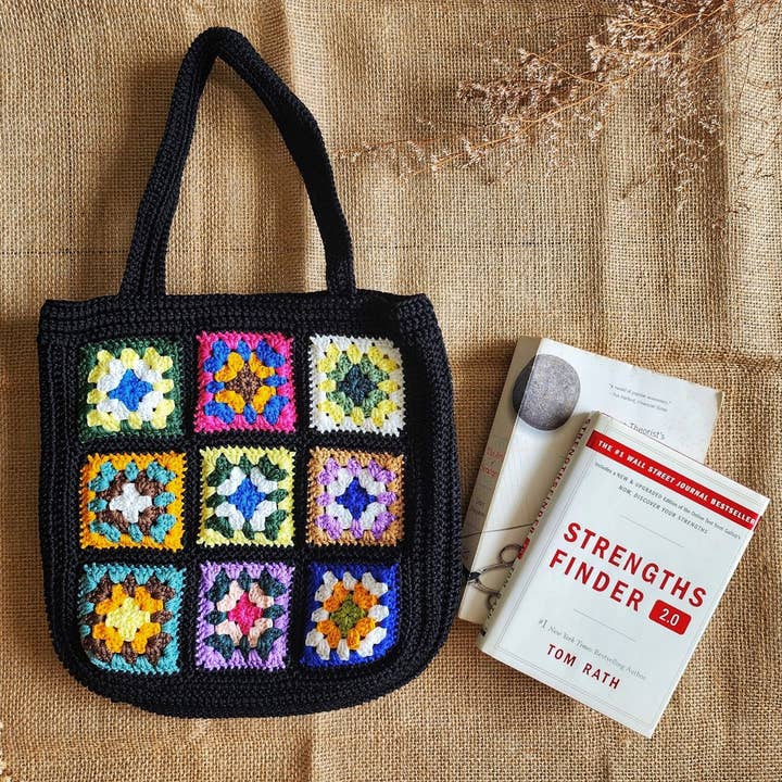 Quince Fables - Wholesale Tote Bag - Women's - Hand-Crochet Bohemian Style Granny Square Bag ✅4