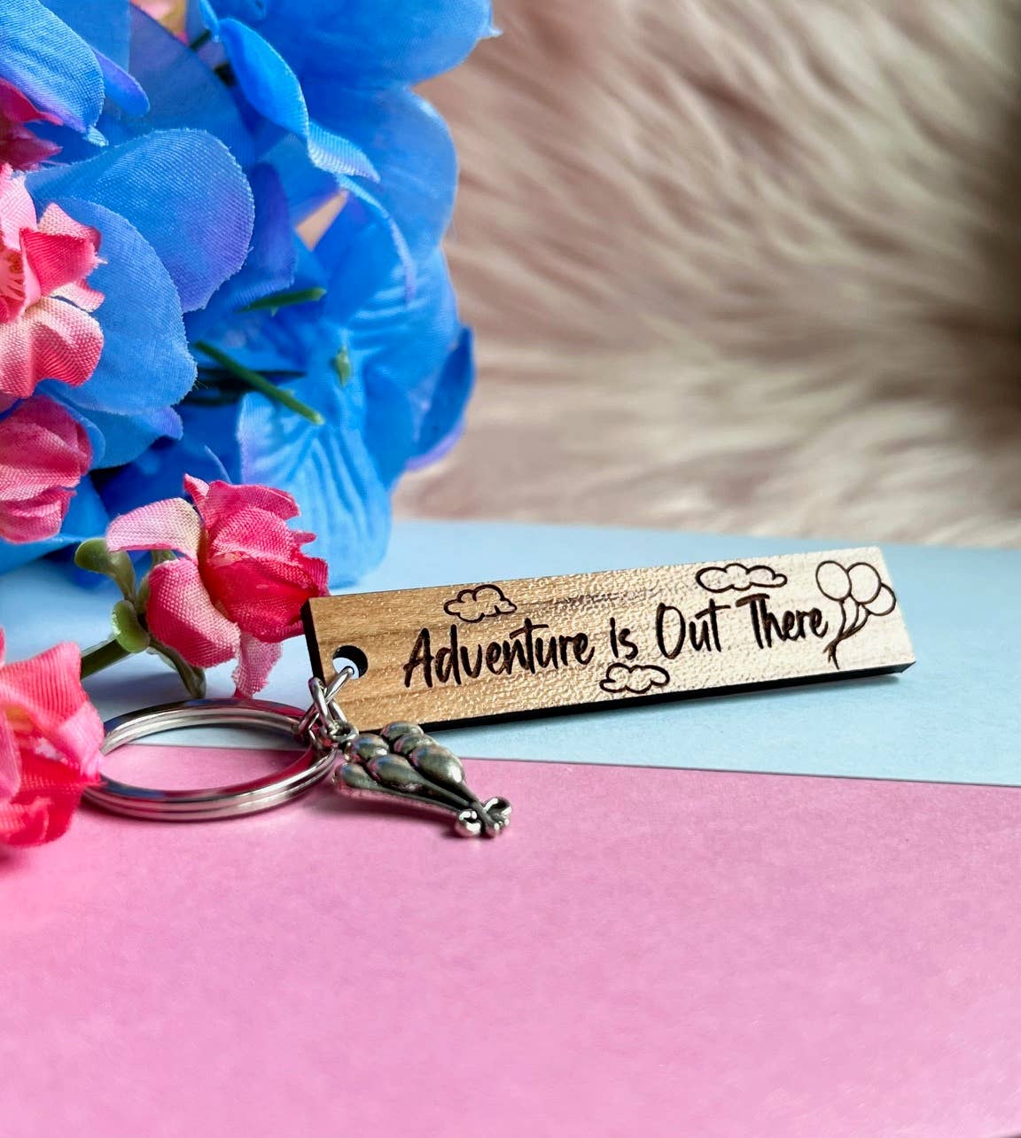 Alicia's Wonderland - Wholesale Keychain - Women's - Adventure is out there, Wood Keychain1