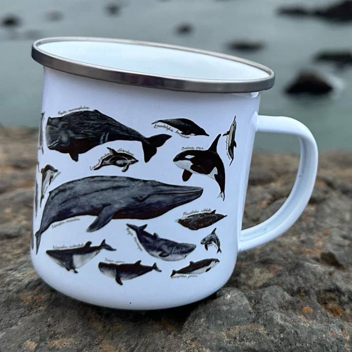 Whales and Dolphins Camping Mug for wholesale by Brush & Bark