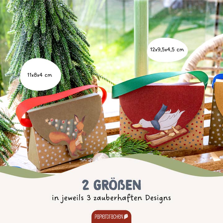 Papierdrachen - Wholesale Gift Bag Set/Pack - Paper kite gift wrapping handbags winter animals4