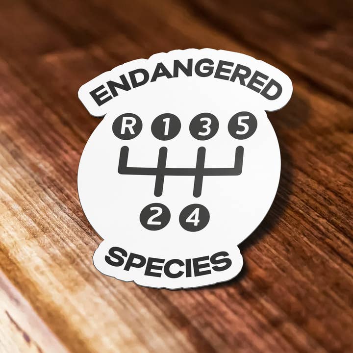 Sticker Bull - Wholesale Sticker - Endangered Species Five Speed Manual Car Waterproof Vinyl Sticker Decal for Car, Waterbottle and, Laptop