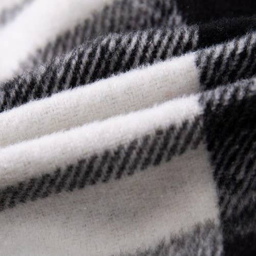 Rosa Clothing - Wholesale Shirt Jacket/Shacket - Women's - Plaid Balloon Sleeve Cropped Shirt Jacket9