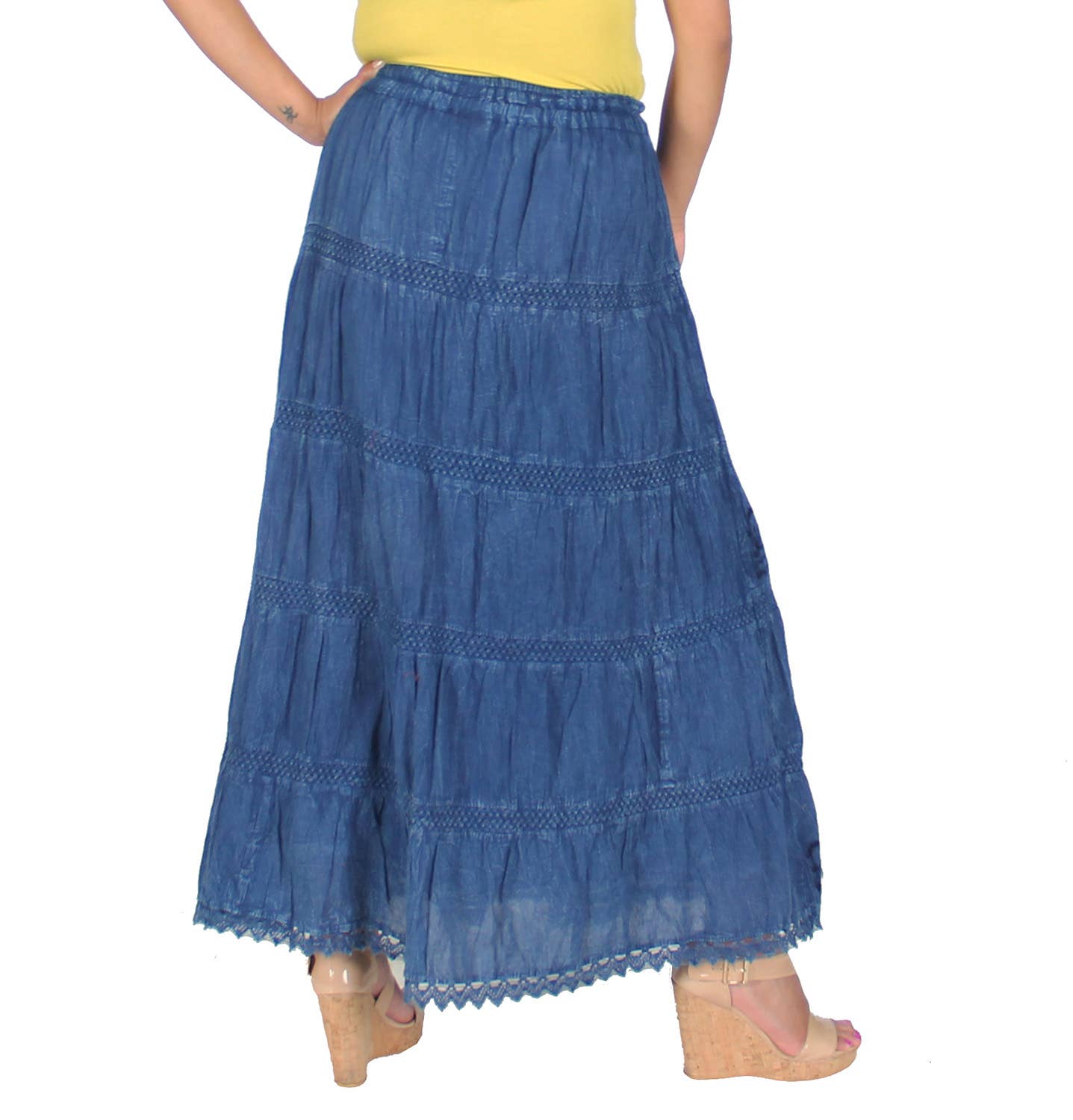 Lungta Imports - Vente Jupe – femme - Jupe longue en coton bohème hippie gitane pour femme22