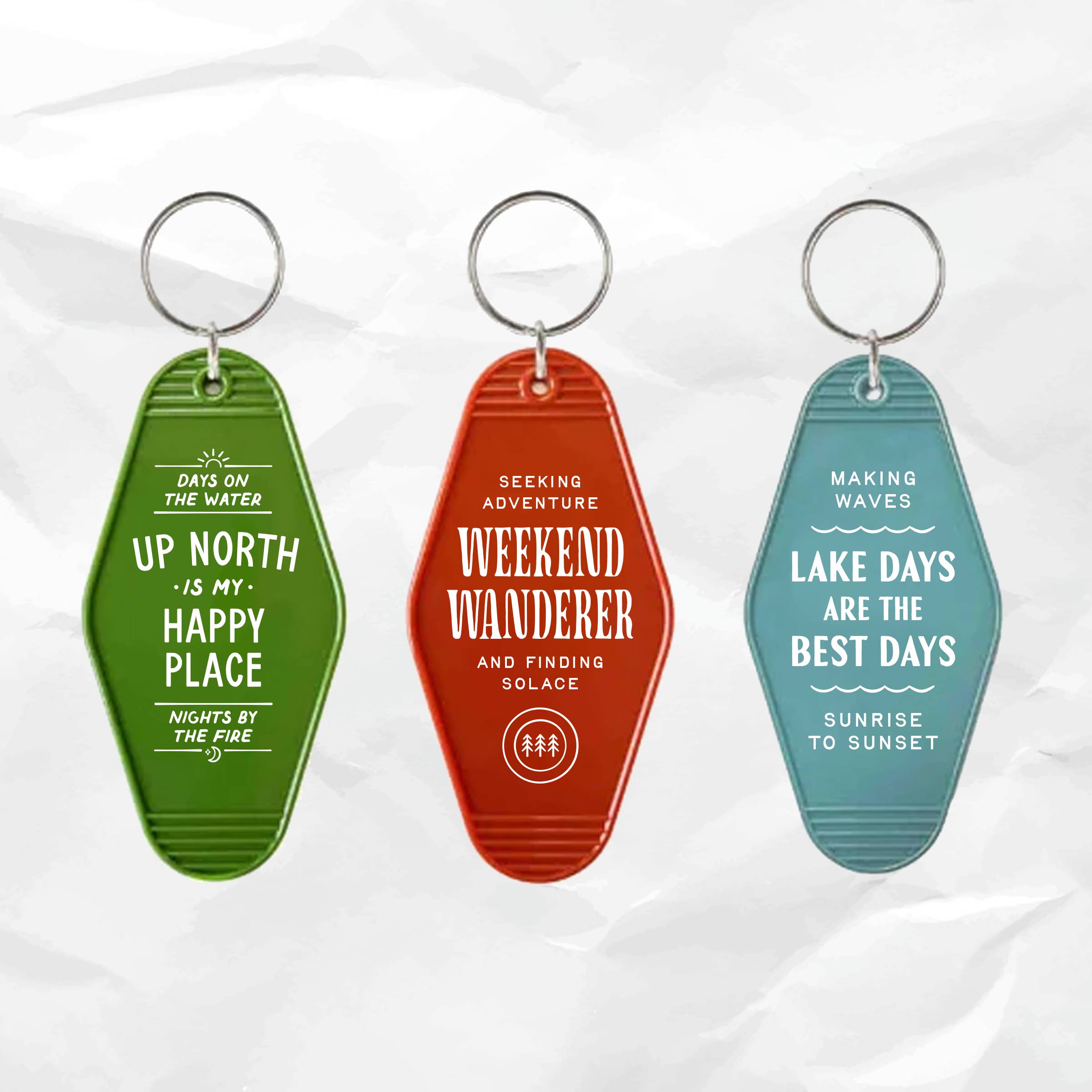 Up North Boutique - Vendita all'ingrosso Portachiavi - Unisex - Portachiavi Vintage Ispirato al Motel Weekend Wanderer1