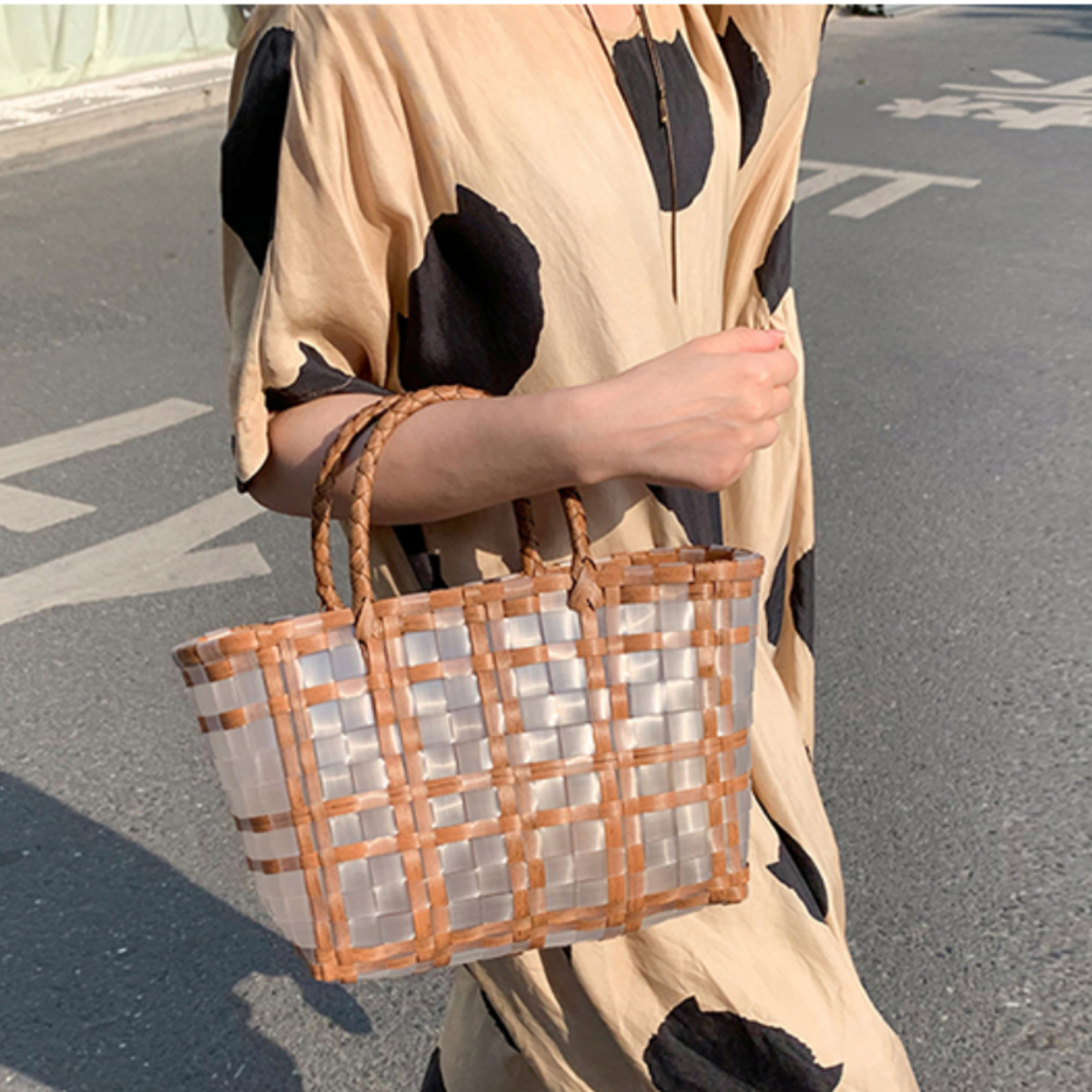 DrifWoo – Großhandel Tragetasche – Damen – Leerer sommerlicher Einkaufskorb aus handgeflochtenem Material5