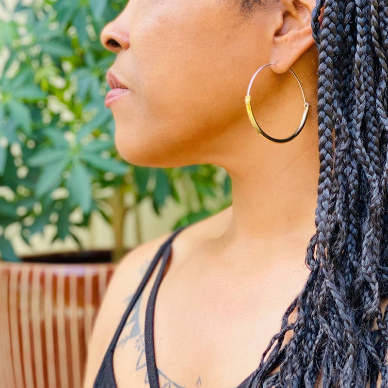 Mind's Eye Design - Wholesale Hoop Earrings - Tube Hoops- Brass- Large2