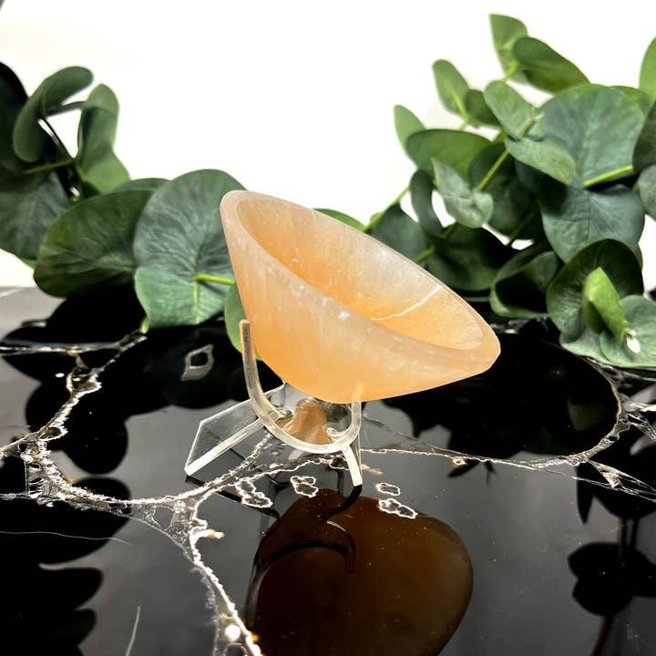 The Crystal Tabby - Wholesale Spiritual Stone/Crystal - Mini Peach Selenite Bowl3