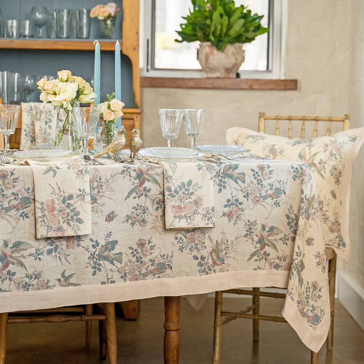 April Cornell - Wholesale Tablecloth - Vienna Linen Tablecloth - Natural0