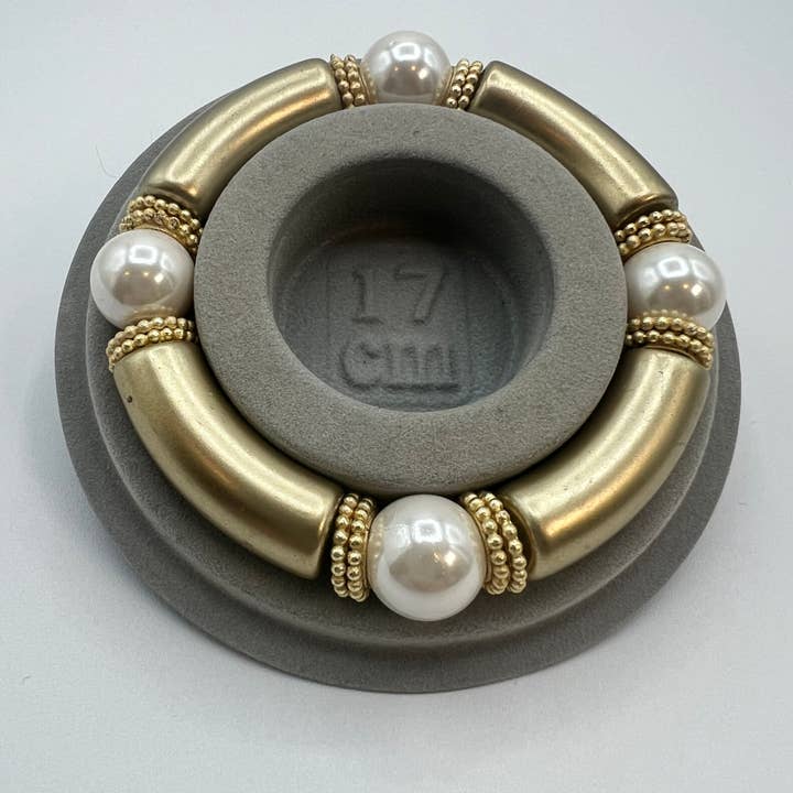 Brazalete de Piedras Preciosas/Oro Mate con Perla de Concha para venta al por mayor de Ritzy Roxx