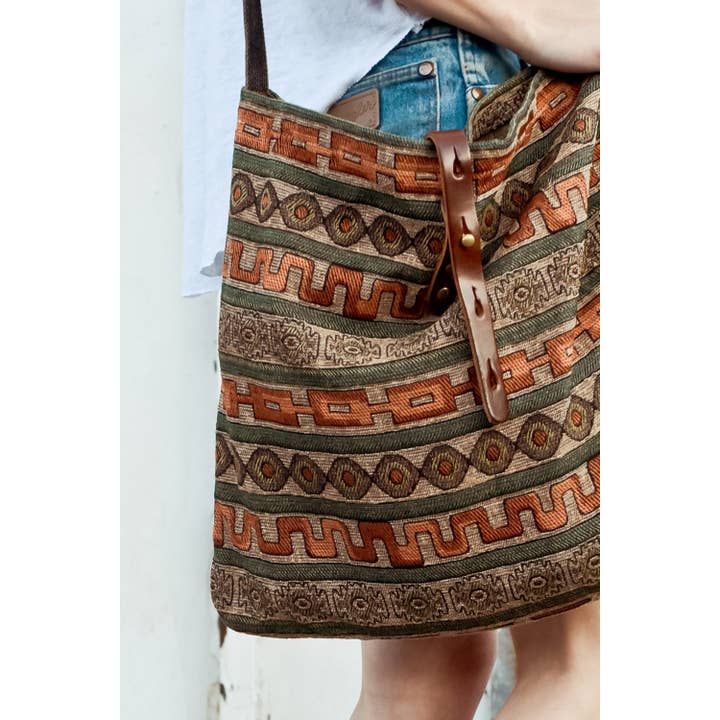 Multi Turquoise Montego Woven Shoulder Bag for wholesale on Faire1