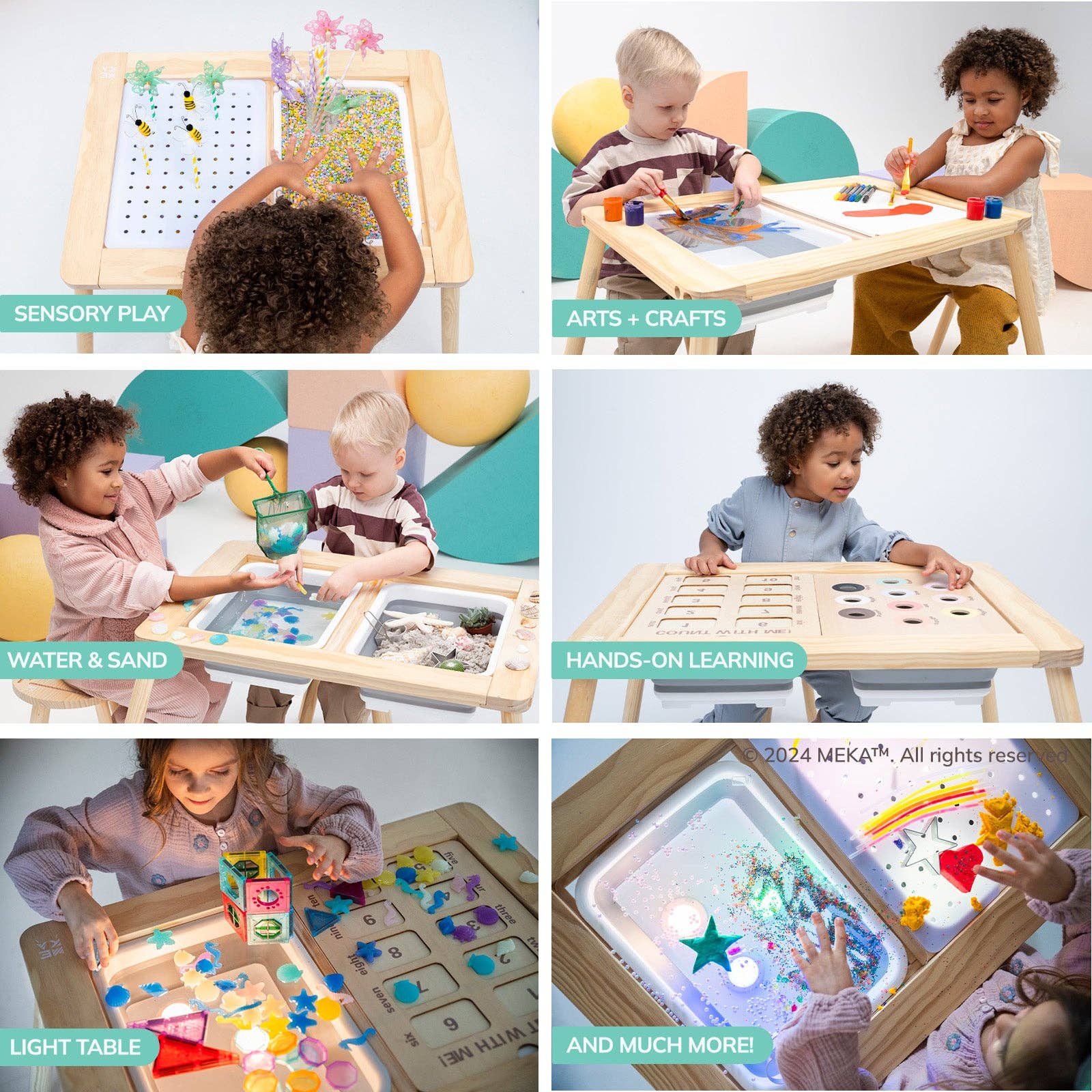 MEKA - Wholesale Wood Toy - Kids - Sensory Table 6 in 13