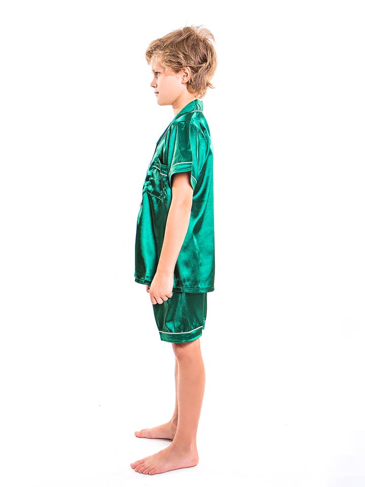 Sisters G Kids - Wholesale Sleepwear Set - Kids - Kids Satin Pajamas Shorts + Short Sleeves21
