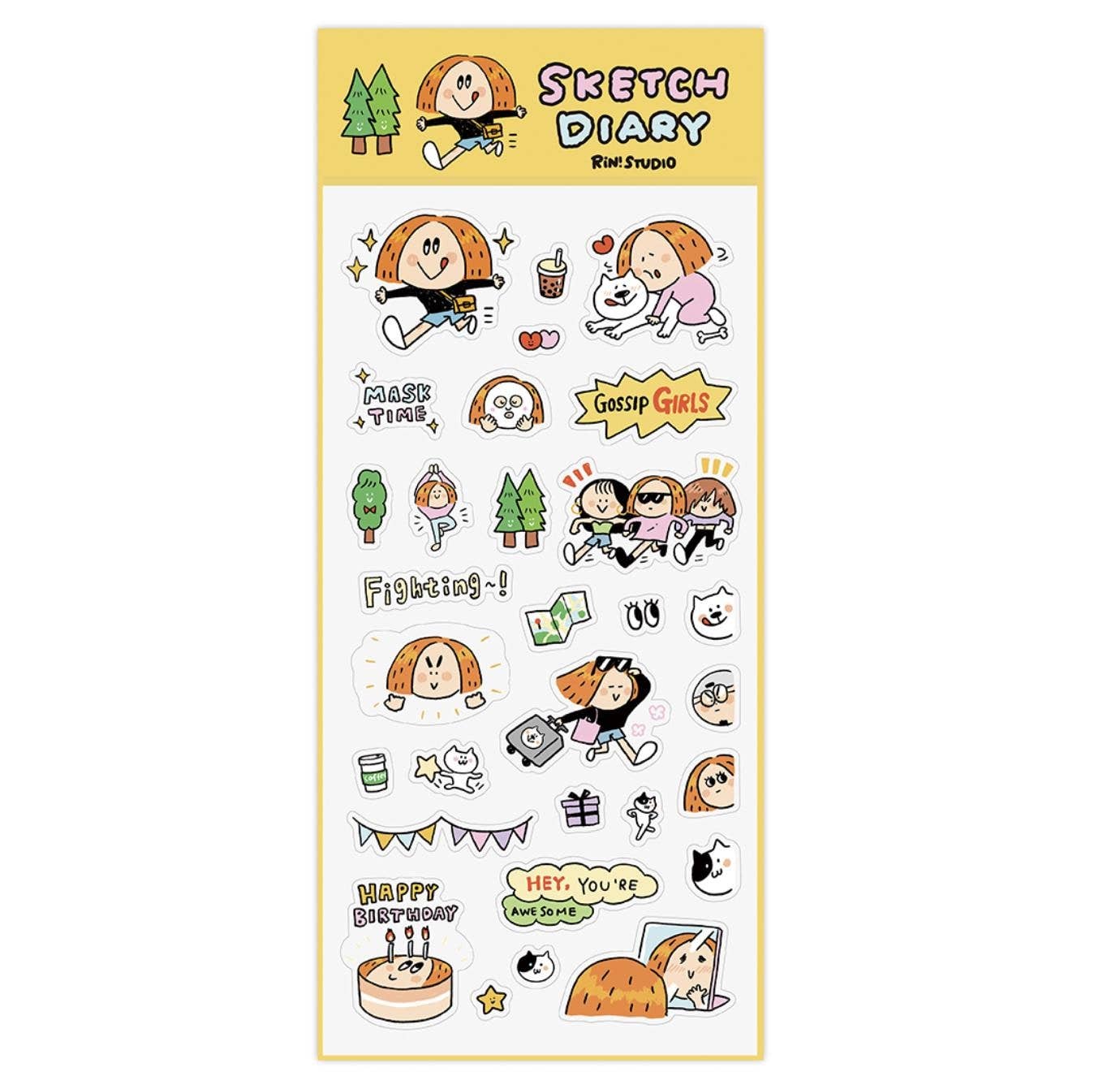 RiN! Studio US – wholesale Sticker – Kawaii PVC Stickers: Sketch Diary, Calendar Stickers3