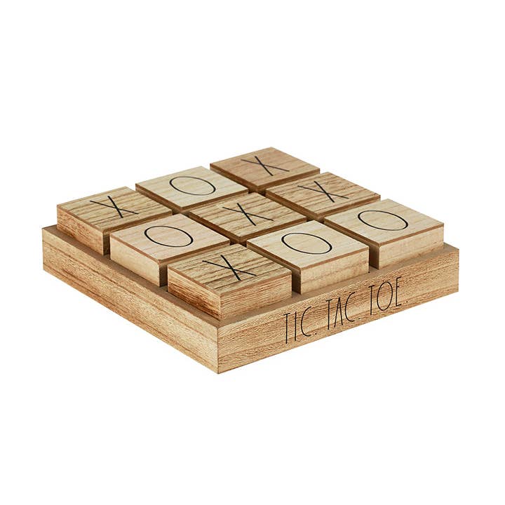 DesignStyles Home - Wholesale Board Game - Rae Dunn Wooden Decorative Tic Tac Toe Board Game
