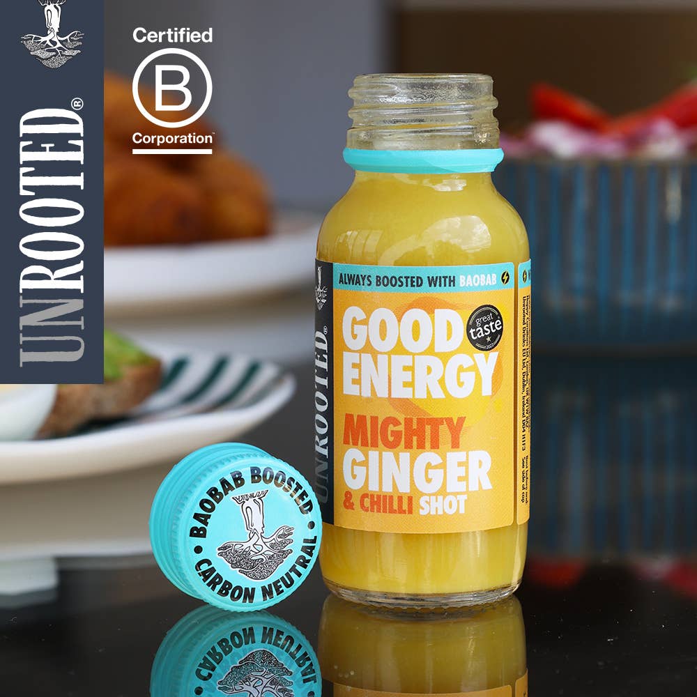 Unrooted Drinks – wholesale Wellness juice/tonic – Mighty Ginger - GOOD ENERGY (12 x 60ml)5